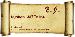 Nyakas Jácint névjegykártya